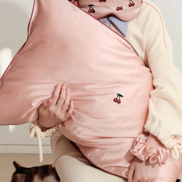 Anthropologie Cherries 3 Piece Silk Gift Set - Picture 5 of 5